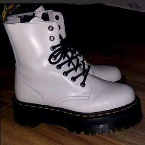 Brand new white jadon platform doc martens